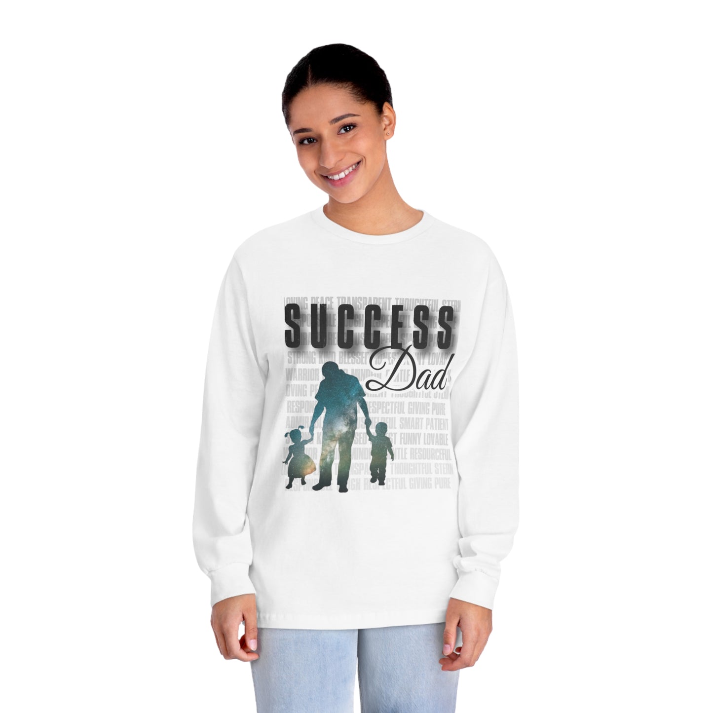 #1 Success Dad T-shirt celebrates, empowers, and honors the true essence of fatherhood. (Unisex Classic Long Sleeve T-Shirt)