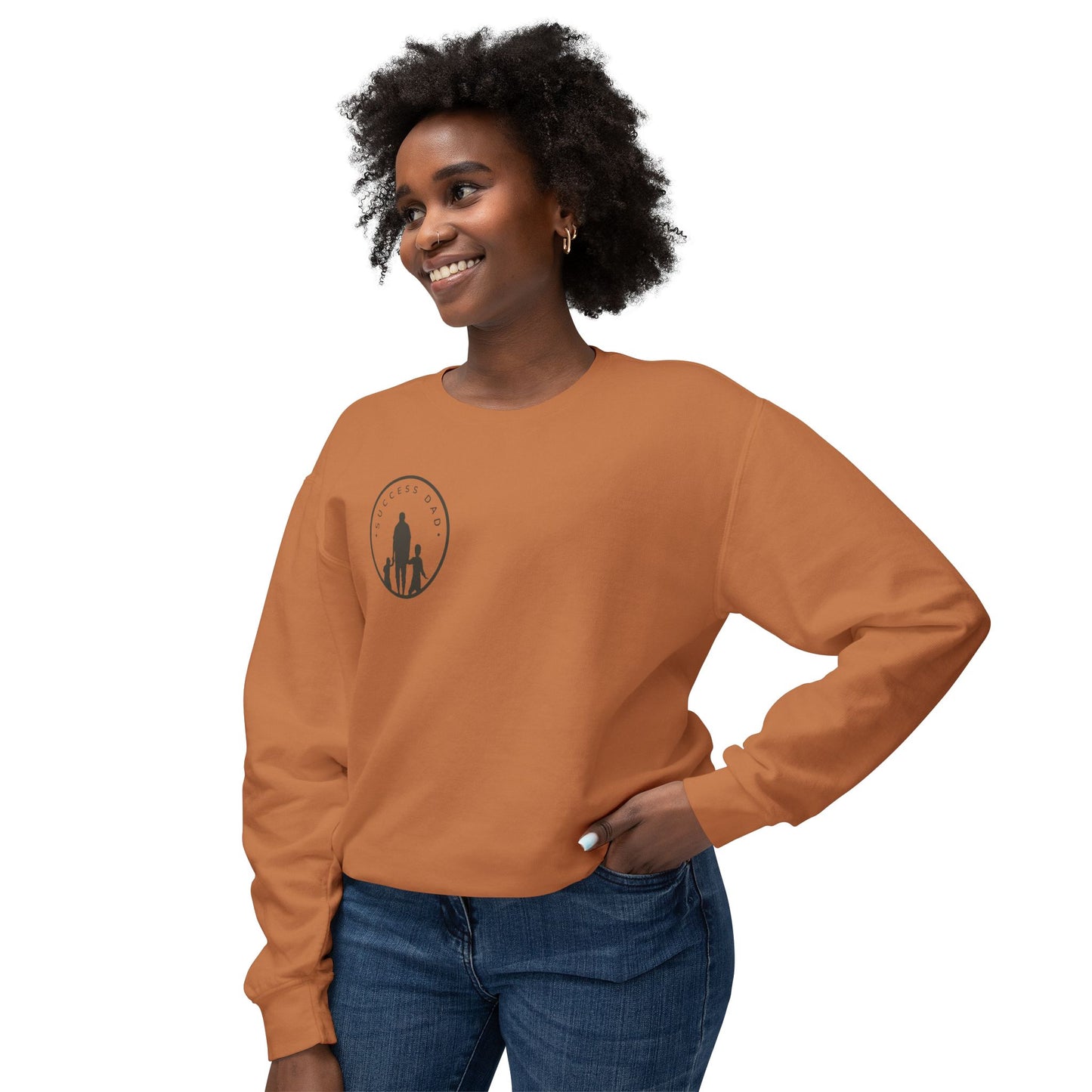 #1 Success Dad sweatshirt celebrates, empowers, and honors the true essence of fatherhood. (Unisex Lightweight Crewneck Sweatshirt)