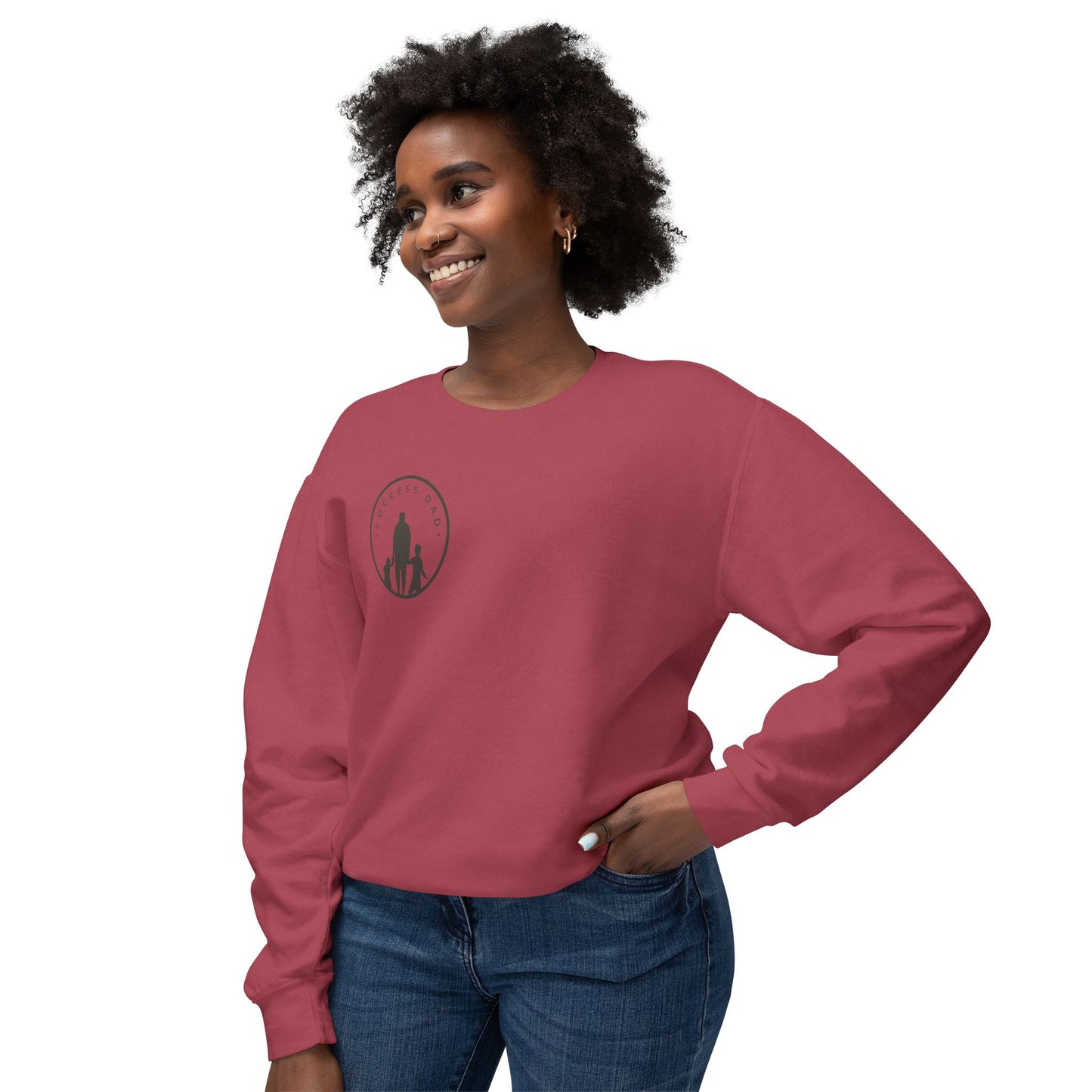 #1 Success Dad sweatshirt celebrates, empowers, and honors the true essence of fatherhood. (Unisex Lightweight Crewneck Sweatshirt)