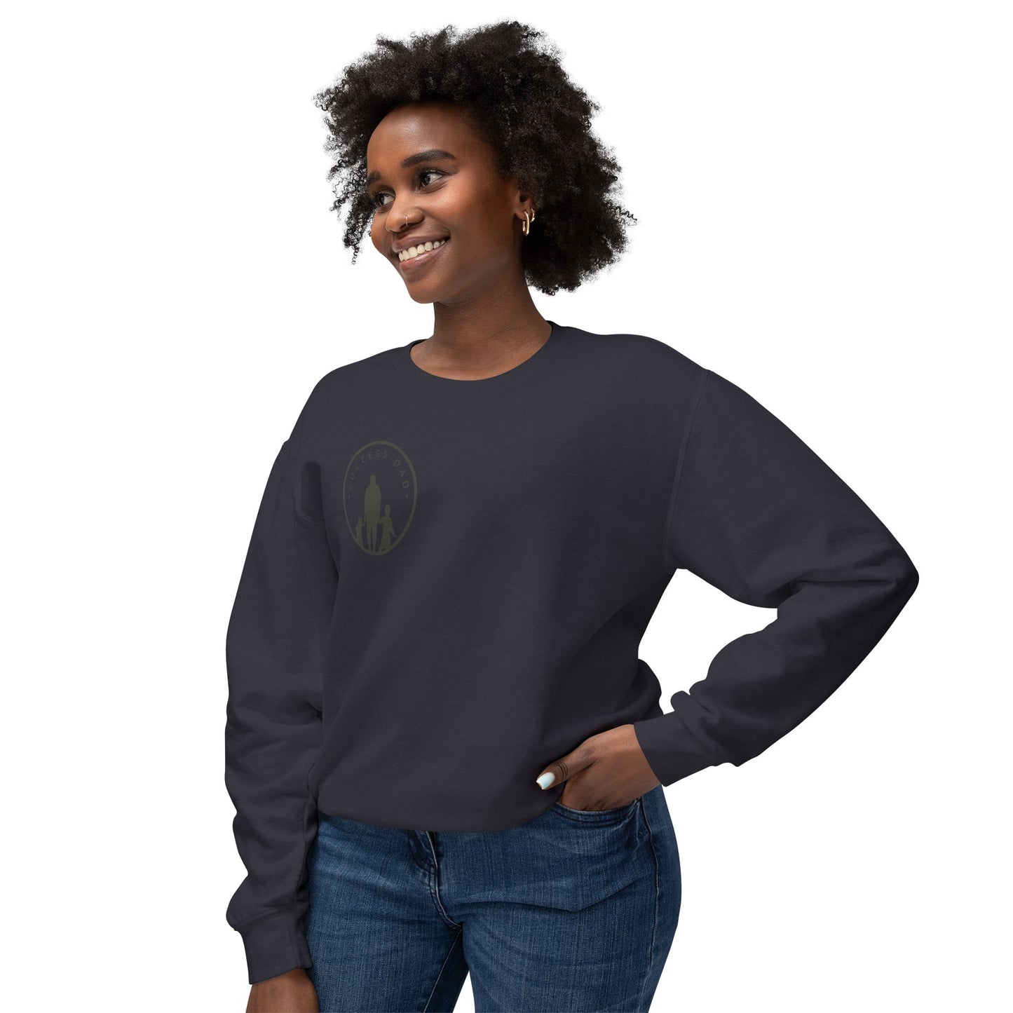 #1 Success Dad sweatshirt celebrates, empowers, and honors the true essence of fatherhood. (Unisex Lightweight Crewneck Sweatshirt)