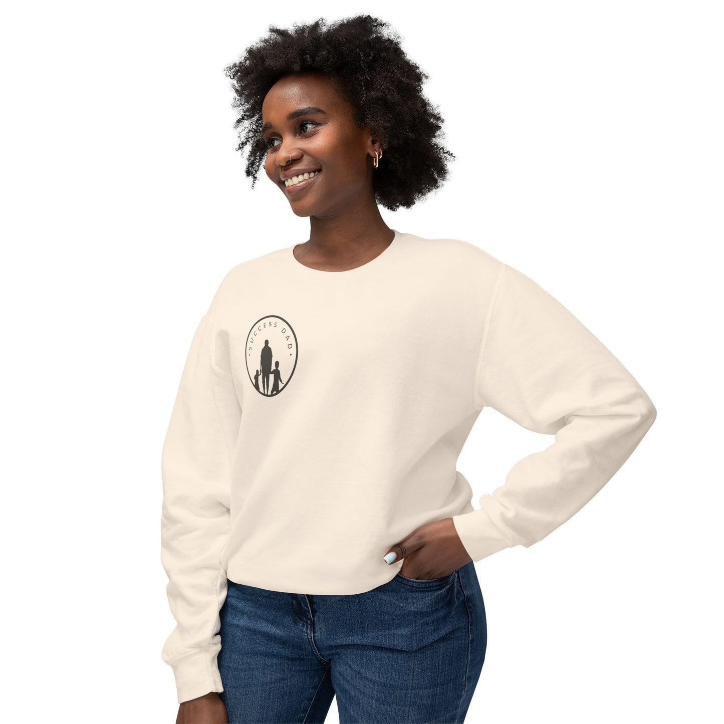 #1 Success Dad sweatshirt celebrates, empowers, and honors the true essence of fatherhood. (Unisex Lightweight Crewneck Sweatshirt)