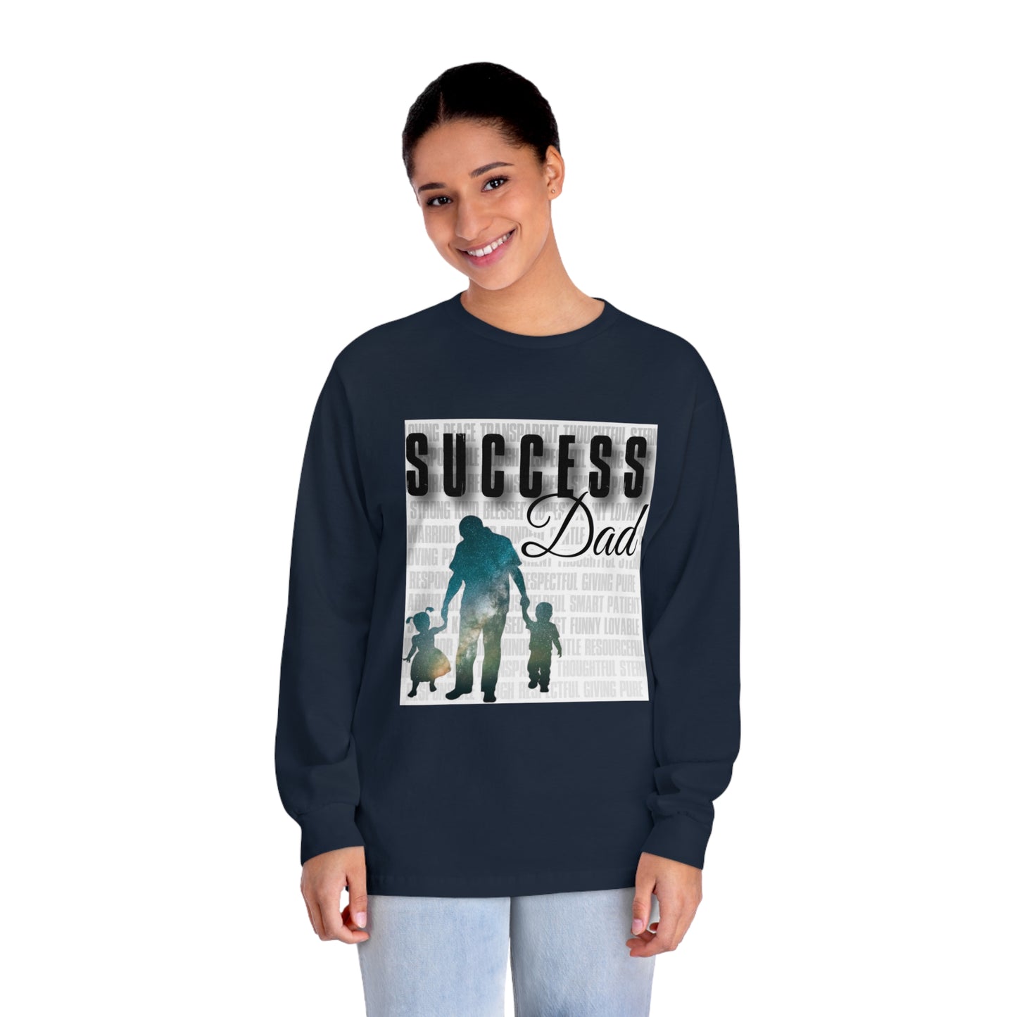 #1 Success Dad T-shirt celebrates, empowers, and honors the true essence of fatherhood. (Unisex Classic Long Sleeve T-Shirt)